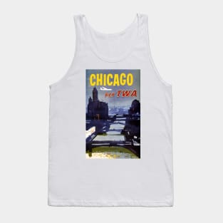 Vintage Travel Poster Chicago Fly TWA Tank Top